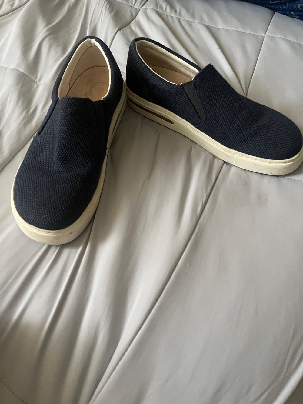 Birkenstock Kids Navy Canvas Slip-On Sneakers - Picture 5 of 7